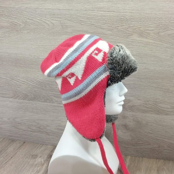 Earflaps Winter Hat Ear Cover Unisex Warm Fur Lining Beanie Aviator Cap Gray/Red - Picture 11 of 16